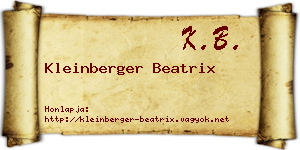 Kleinberger Beatrix névjegykártya